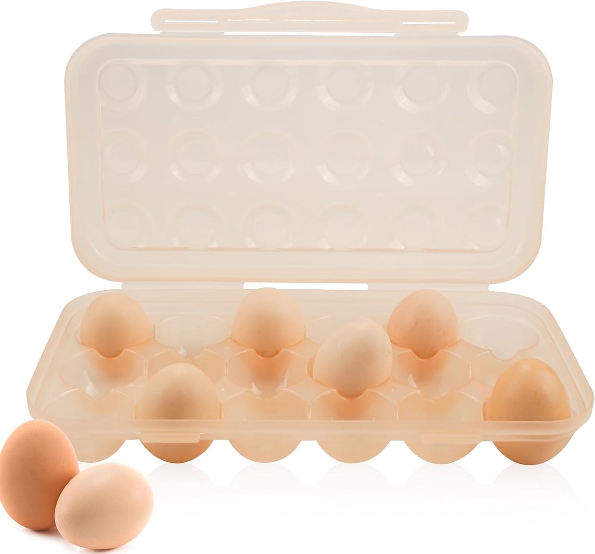 Egg Holders for Refrigerator, Egg Cups, Egg Holder, Transparent Plastic, Stackable Egg Holder with Lid for - ShopVlot