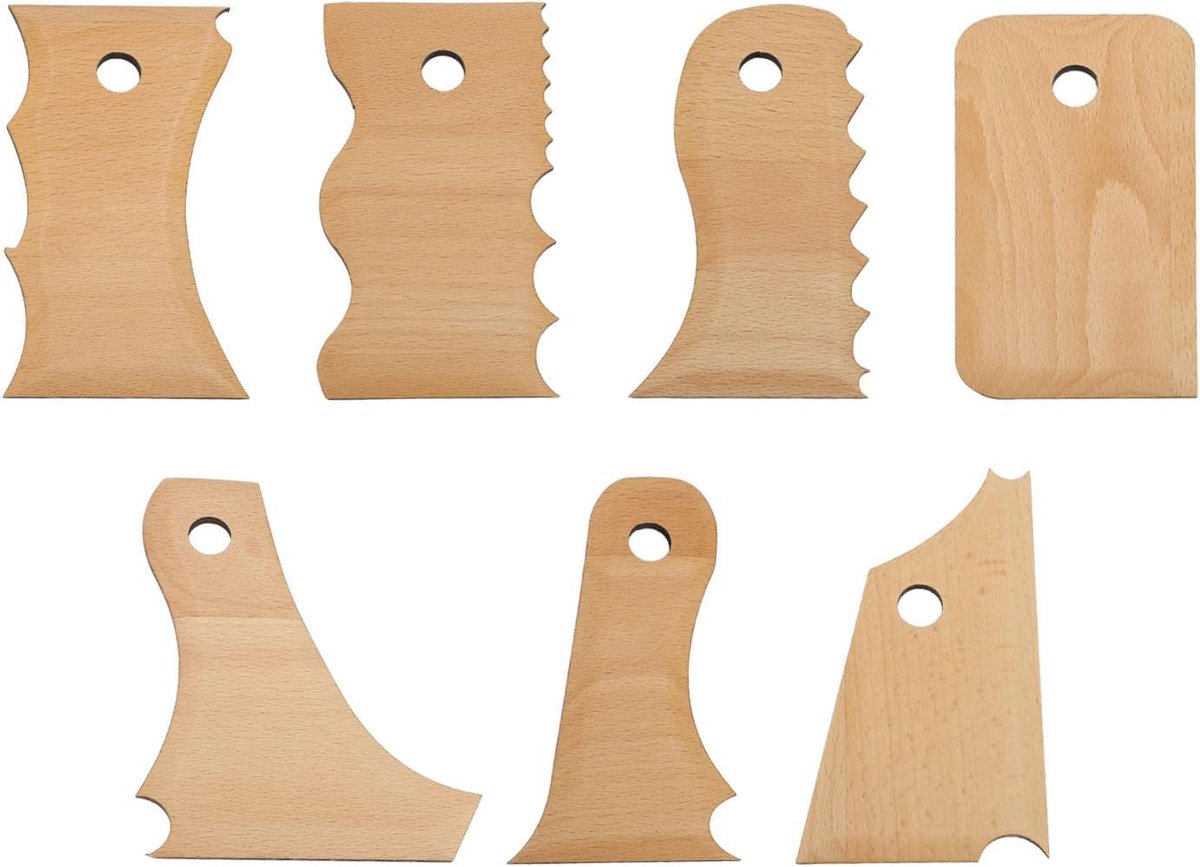 SnelShoppen - Pottery Ribs Tools Set - 7 Stuks Keramiek Gereedschap - Boekhout Pottery Foot Shaper Tools - Ideaal voor Beeldhouwen en Keramiekbewerkin