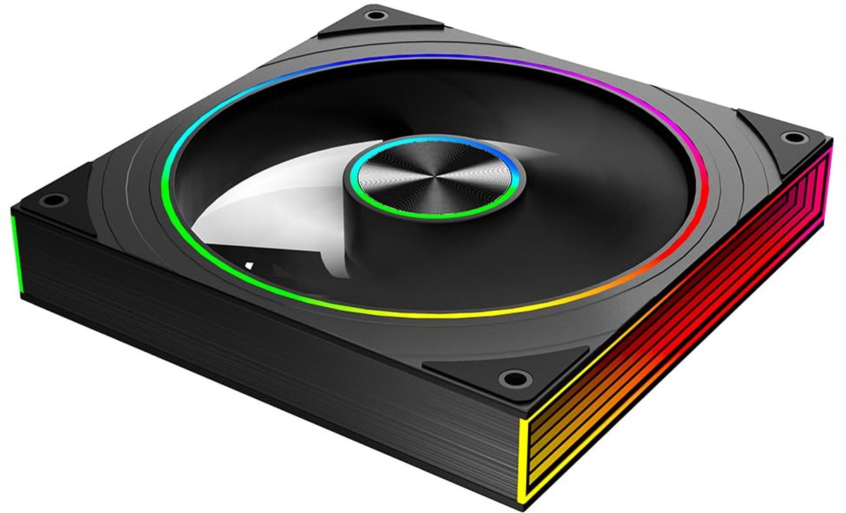 140mm RGB Fan Reverse,Transwarp14 Reverse Flow ARGB Fan 140mm,Suitable for mounting on the bottom or back of the chassis (BK)