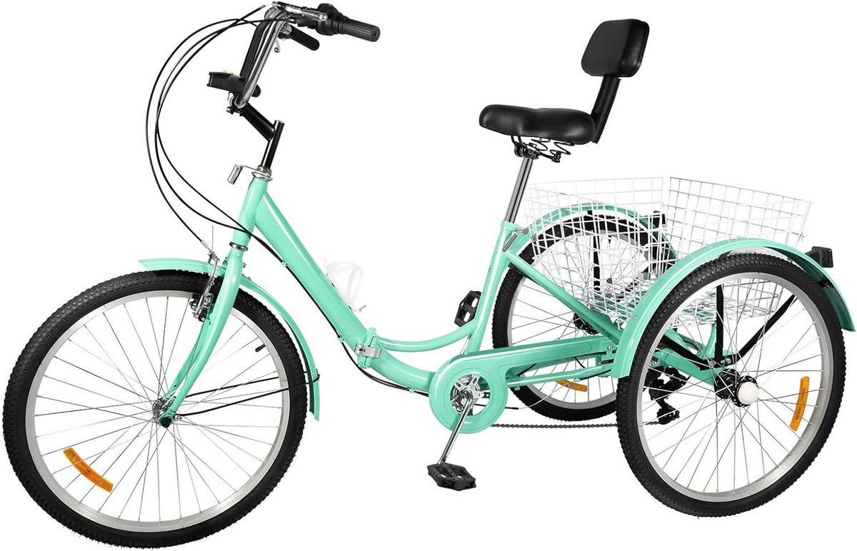 Driewieler voor volwassenen Driewieler fiets Cruiser Comfortabel transport Inklapbaar met mand 24 inch