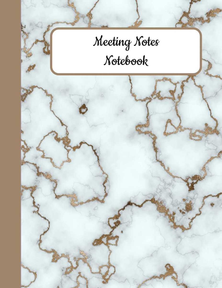 Notes Book: White Marble Cover: Business Notebook for Meetings | Taking Minutes Record Log Book | Secretary Logbook Journal