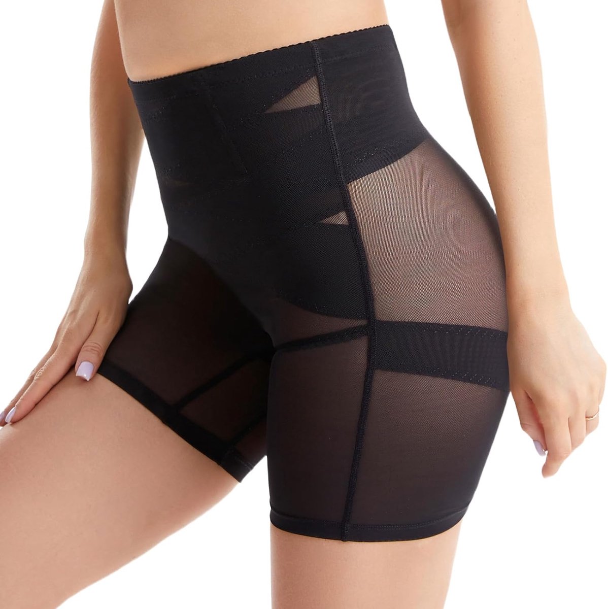 Corrigerende slip voor dames met hoge taille – shorty anti-wrijving dijen, vormt een platte buik met hoge elasticiteit, vormt in een platte buik, onzichtbaar, slipje