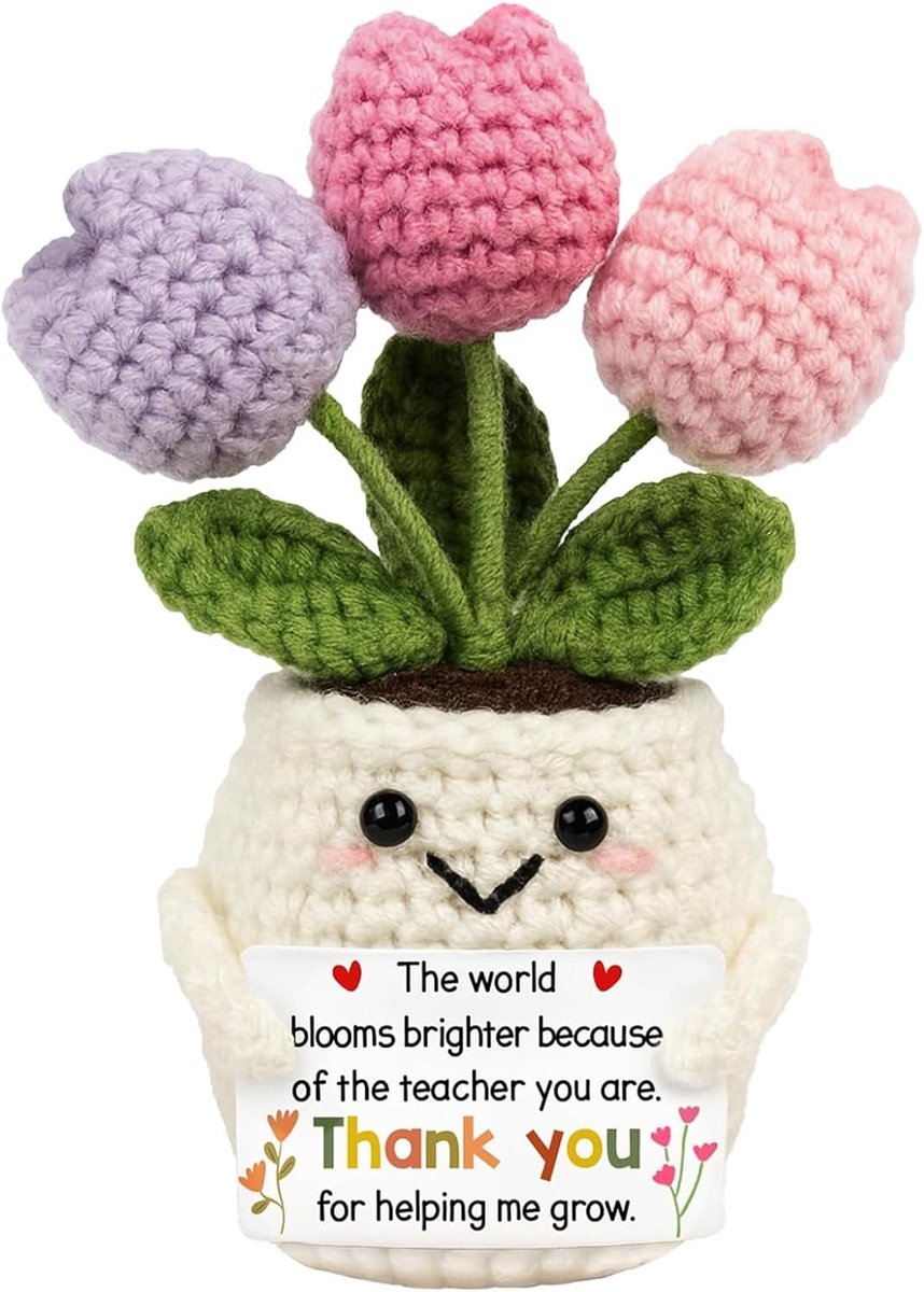 Tulpen-Strickornament, Gehäkelte Blumen Geschenk für Frauen, Kollegin Geburtstag Geschenk Beste Freundin Mama Freunde Kleines Dankeschön Weihnachten Home Decoration