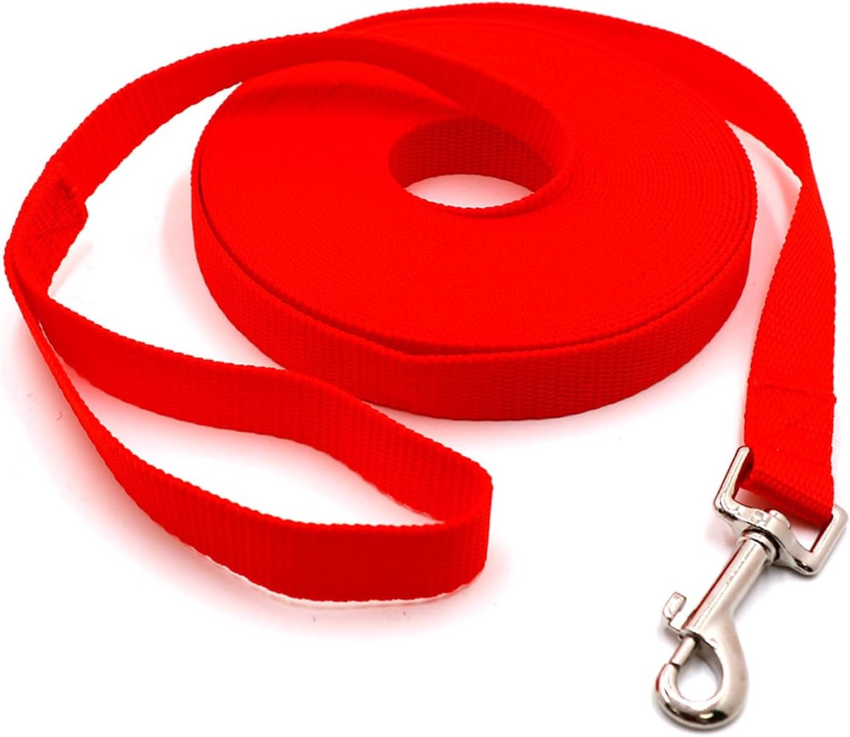 10m waterdichte en verstelbare nylon hondenlijn met handgreep en 360° karabijnhaak, duurzame trainingslijn voor kleine, middelgrote en grote honden (Rood)