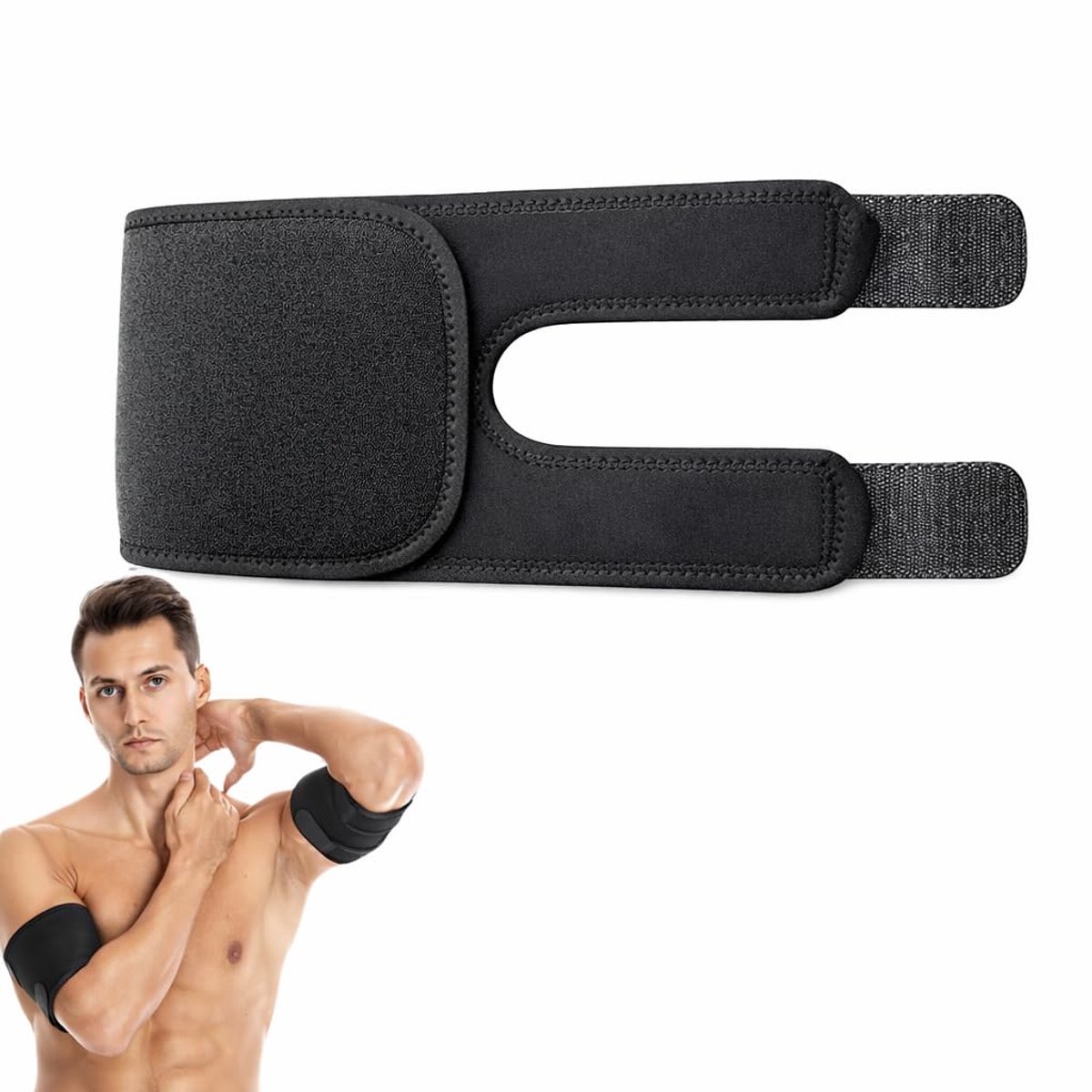SnelShoppen - Verstelbare Compressiearmband Bovenarm voor Biceps en Triceps, Pijnverlichting, Ademend en Zacht, Steunmouw voor Tendinitis, Unisex, Ide