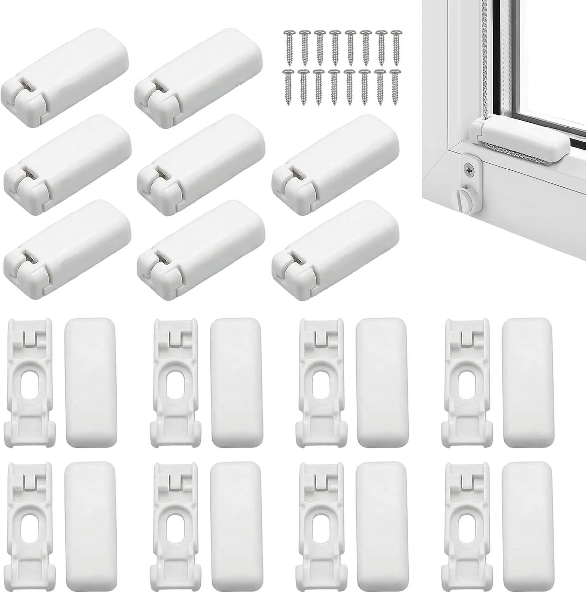 Pack of 16 Polyethylene, White, Clamps for Pleated Blinds, Practical Accessories for Attaching and Securing All Types - ShopVlot
