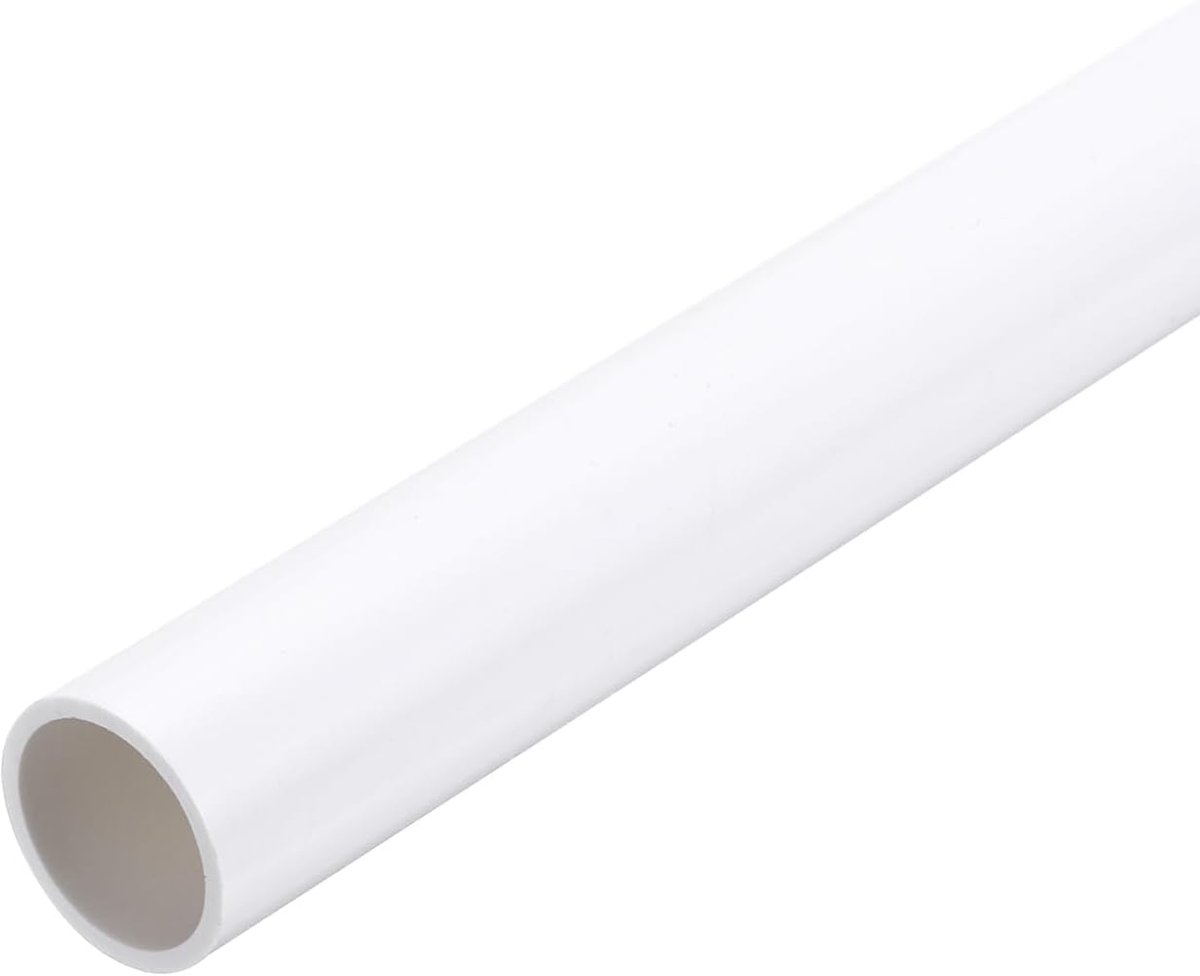 Pvc-buis, lege buis, 22,2 mm, ID, 25 mm, OD, rond, pvc, drukbuis, kunststof buis, 300 mm lang, hoogslagvast, voor kabelhoes, waterbuis, aquarium, vistanks, tuin, wit