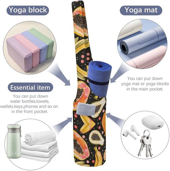 Yoga Mat Tas - Draagtas Gym - Sporten en Reizen - Met Waterfles Zakken - 90 cm Lengte - Stijl — afbeelding 4