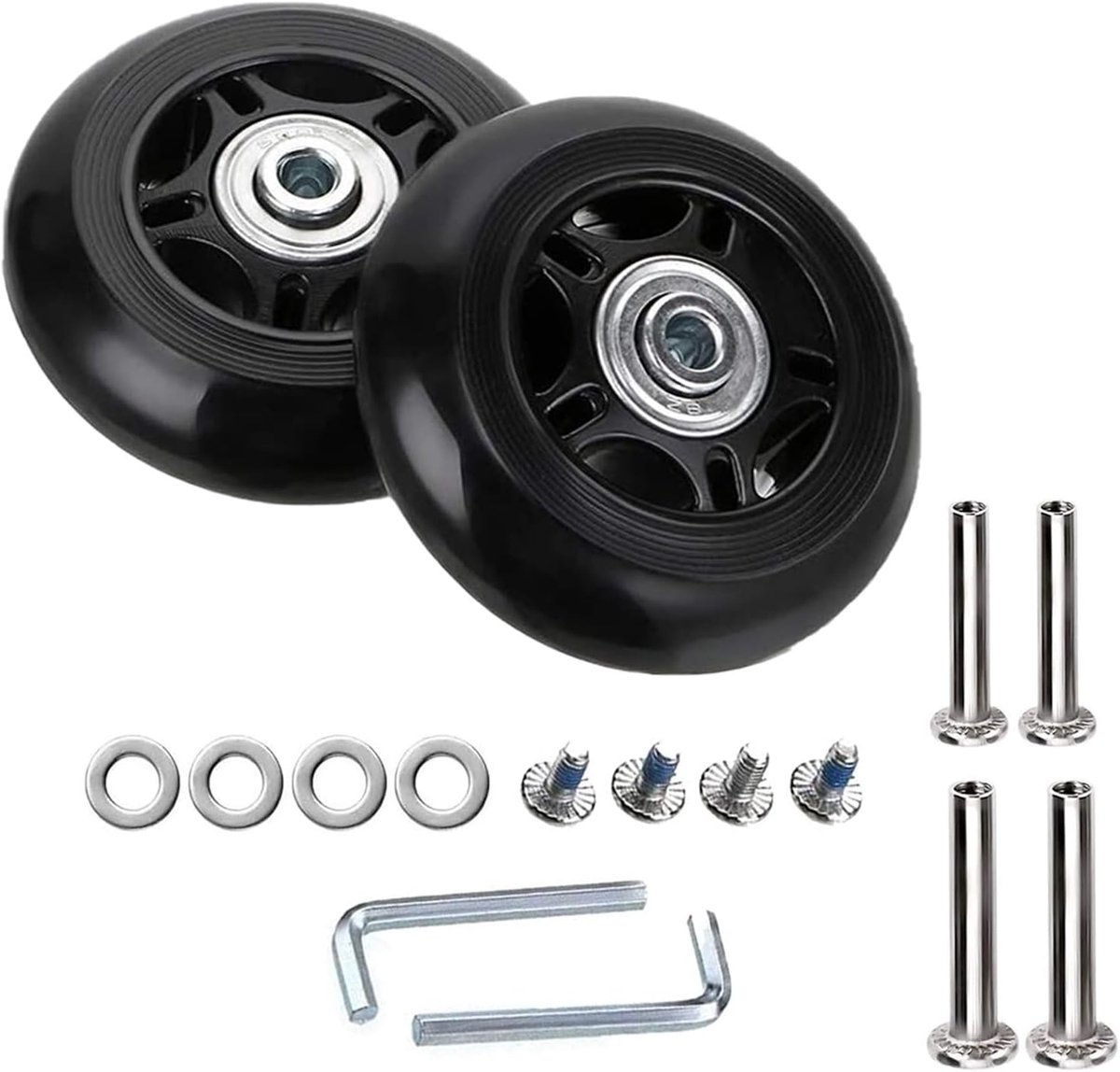2 stuks 68 mm x 24 mm kofferwielen reservewielen voor koffer bagage trolleys rubberen reserveonderdelen