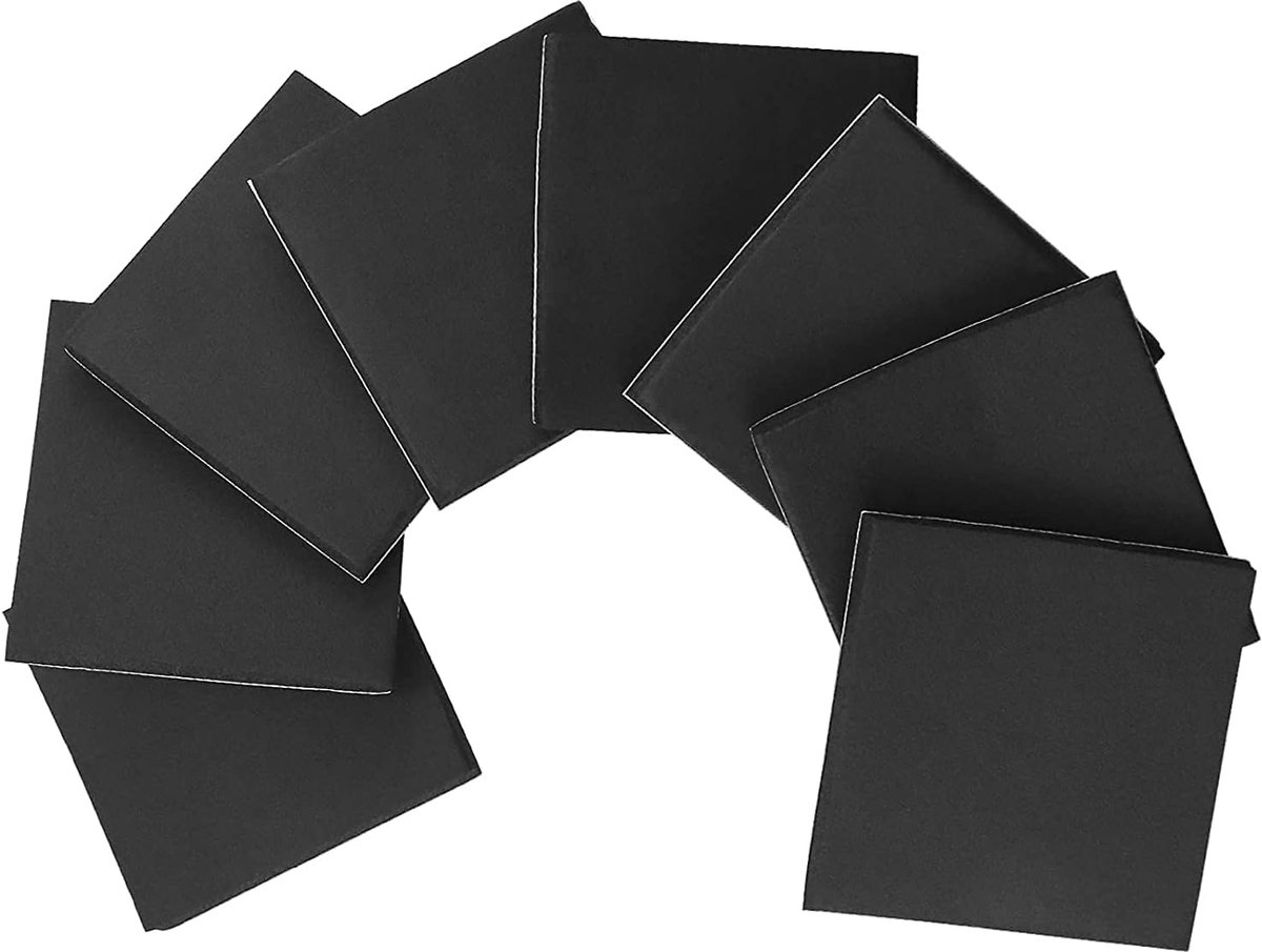 schuimrubberen plaat, zwart, 300 x 300 x 3 mm (l x b x d) schuimrubberen platen, closed-cell, neopreen met kleefrug, antislip schuimmat voor meubels, 8 stuks