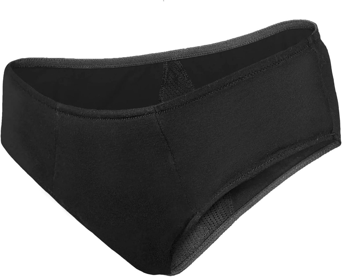 Menstruele slip speciaal voor de nacht - Oeko-Tex - model Lune - zwart - maat 10 jaar