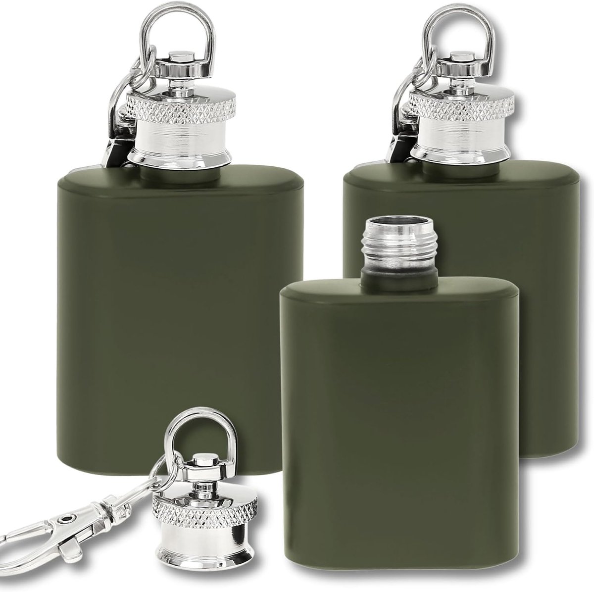 Mini Heupfles 30ml Sleutelhanger – Roestvrij Staal voor Camping Wandelen Festival