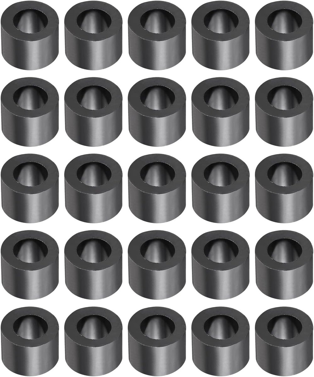100 stuks zwarte ronde afstandhouders, geen schroefdraad ringen met