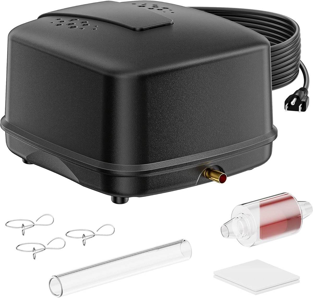 Vijverbeluchter voor grote vijvers, 2400 l/u, luchtpomp, aquarium, zuurstofpomp, 18 W, 40 dB, stille krachtige vijverbeluchtingspomp voor tuinvijver, visbekken, aquacultuur