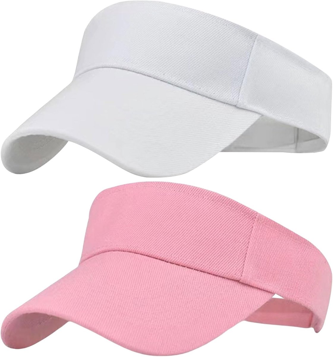 2 Stuks Anti UV Hoed voor Vrouwen, Vrouwen Hoed met Zonneklep van Gaas, Ademende Verstelbare Zomerhoed, Verstelbare Zonneklep Hoed, Hoed met Zonneklep voor Sporten voor het Strand, Fietsen