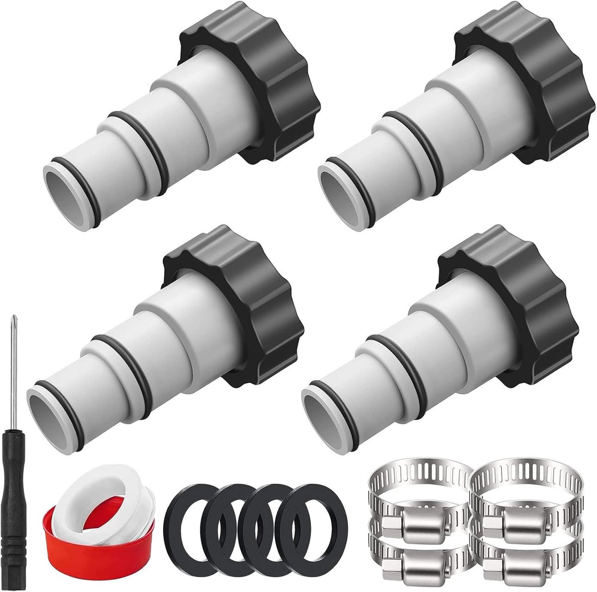 4 stuks adapters voor zwembadslang, adapter voor Intex zwembad