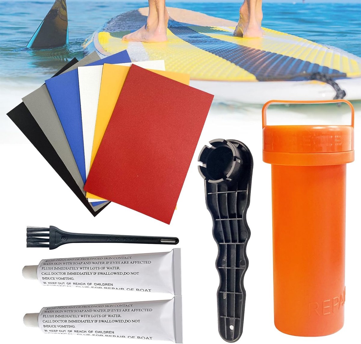 reparatieset voor rubberboot, kano, kajak, reparatieset