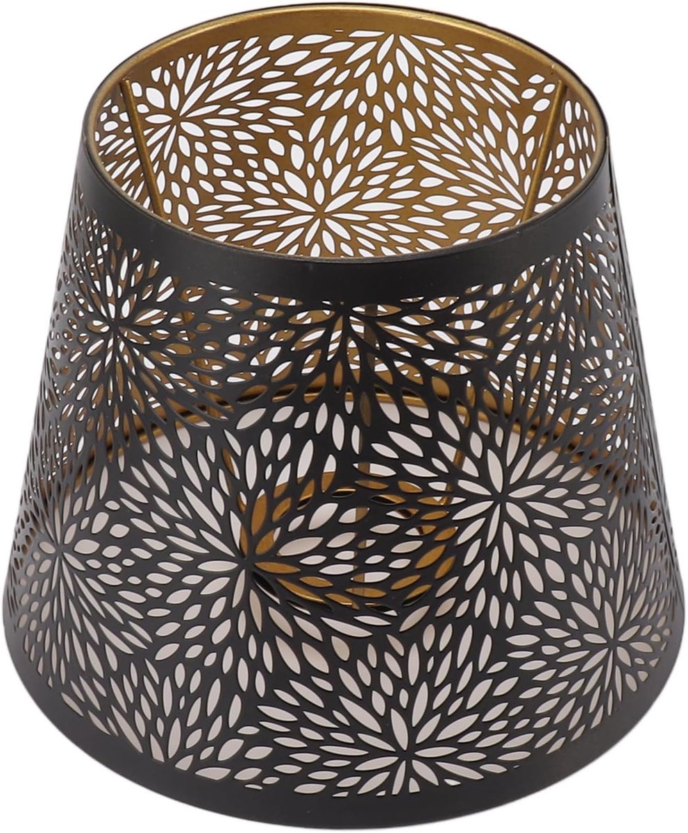 Lampenkap, E26 E27 Mode Moderne Stijl Trommellampenkap met Patroon van Bosbomen, Binnenste Goudpatroon, Uitgeholde Ijzeren Metalen Lampenkap voor Tafelkroonluchter Wandlamp