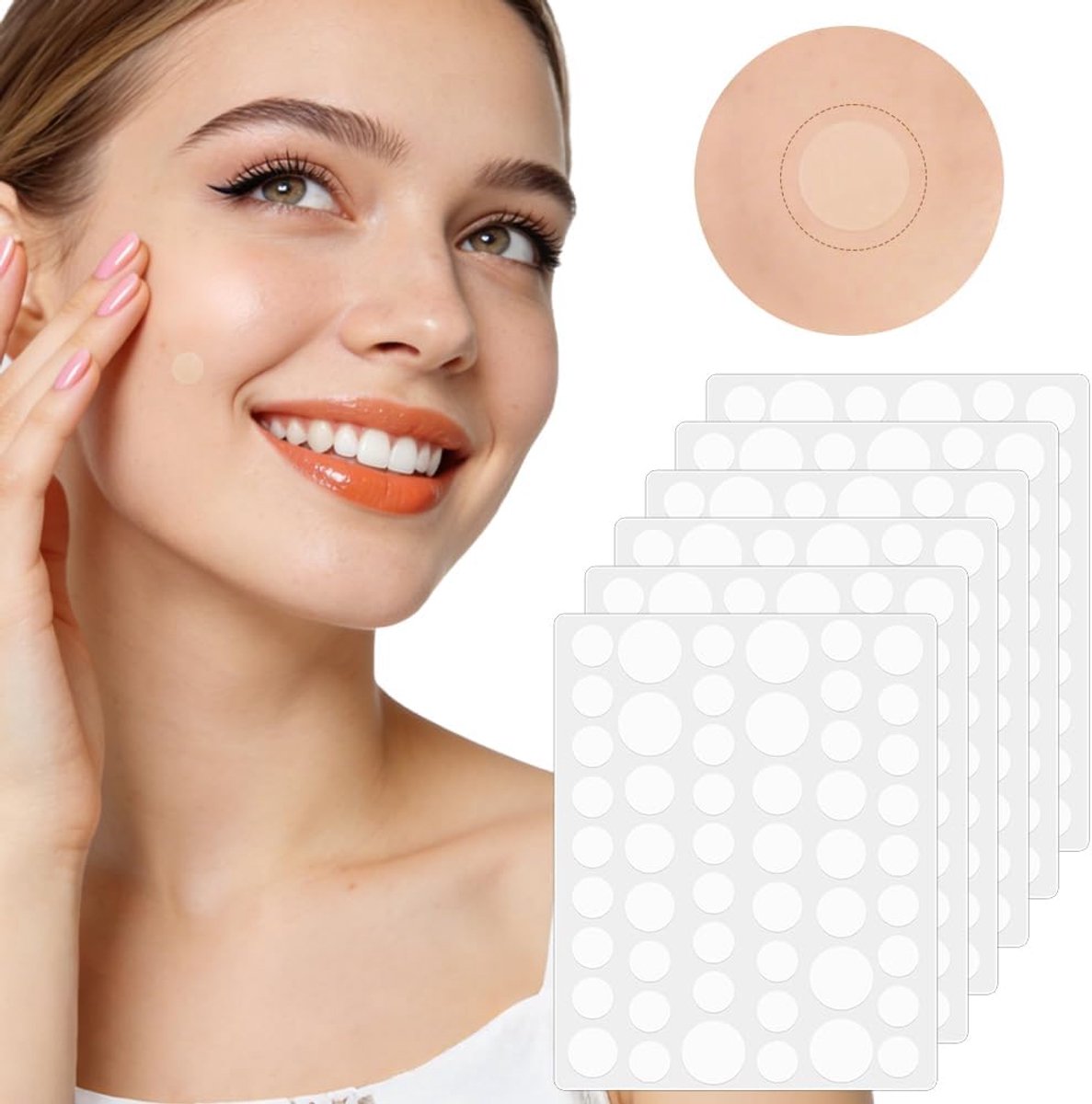 306 puistjes-pleisters, onzichtbaar, 3 maten, hydrocolloïde acne