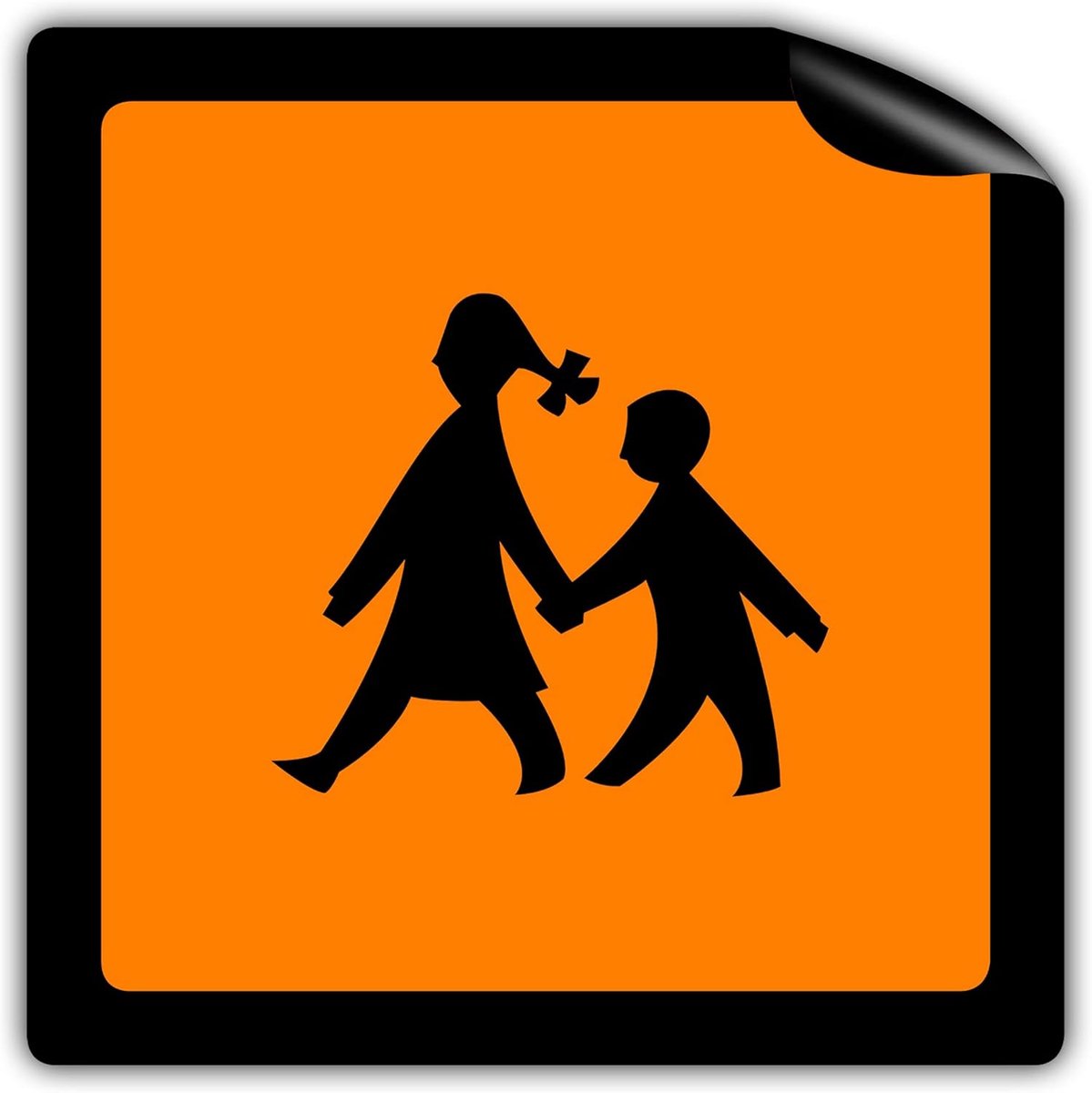 Schoolbus Magneetbord 20 x 20 cm | Waarschuwingsbord voor studententransport op de auto als magneet | UV-bescherming, wind- en weerbestendig