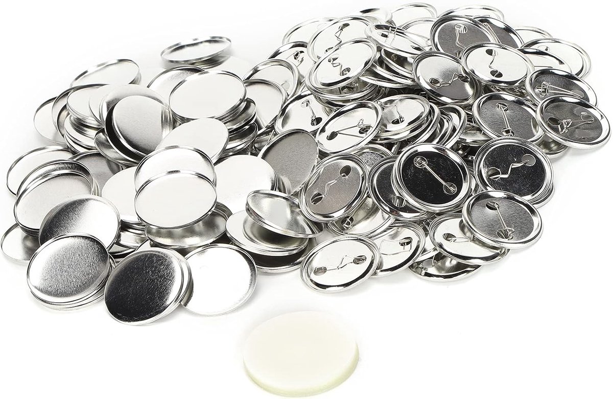 SnelShoppen - 100 Stuks Blank Pin Button Ronde Veiligheidsbadge 44mm DIY Speld Embleem, Eenvoudig Te Bedrukken Patronen, Creatieve Cadeaus Voor Feest,
