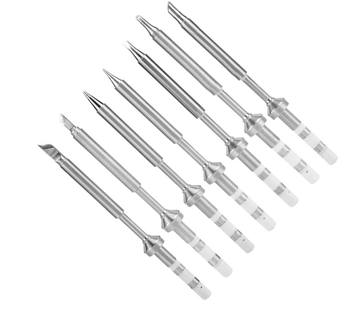 SnelShoppen - Mini Soldering Iron Tips Vervanging voor Soldering Iron - 7 Complete Sets RVS - Voor Elektronische Productie en Onderhoud - Snelle Verwa
