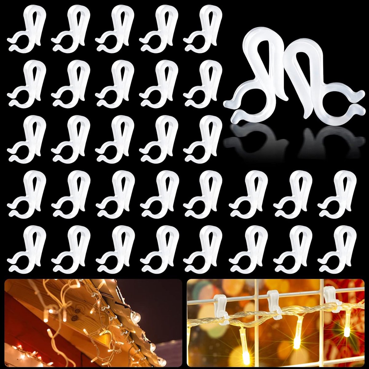 Kerstlichtclips set van 80 - plastic - waterdicht en vorstbestendig - ideaal voor binnen en buiten - ShopVlot