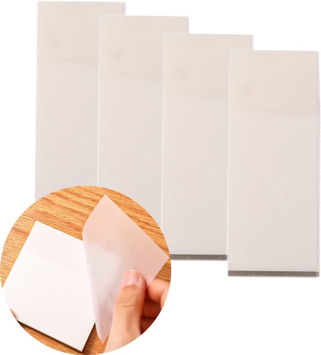 200 vellen transparante zelfklevende notitieblaadjes, kleurrijke zelfklevende notitieblaadjes, 75 x 25 mm - ShopVlot