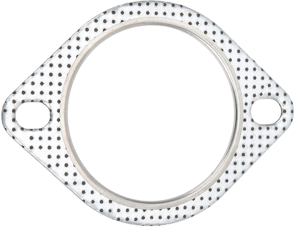 SnelShoppen - Universele Uitlaatpijp Verbindingsset 2-Hole Flensafdichting 3 Inch voor 76mm Uitlaatpijp/Turbo Tube - Hoogwaardige Perforated Staal