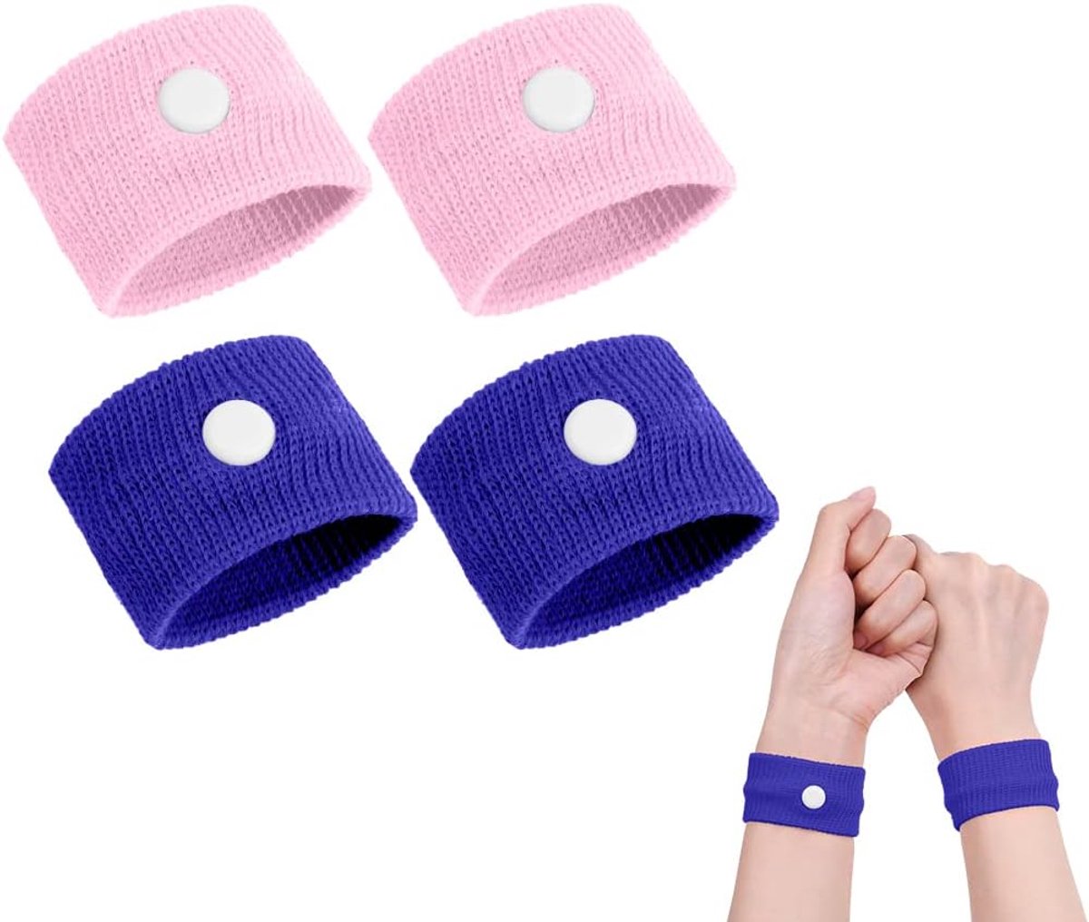 SnelShoppen - Anti-Nausea Acupressure Armbanden - 2 Paar Reisarmbanden - Geen Medicatie - Voor Bewegingziekte, Zeeziekte, Hoofdpijn - Ergonomisch Ontw