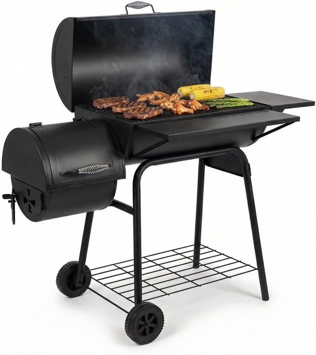 BBQ Smoker 136cm - Grote Grill 66×41 cm - Met Deksel & Warmrek - Ideaal voor Tuin en Camping - SnelShoppen