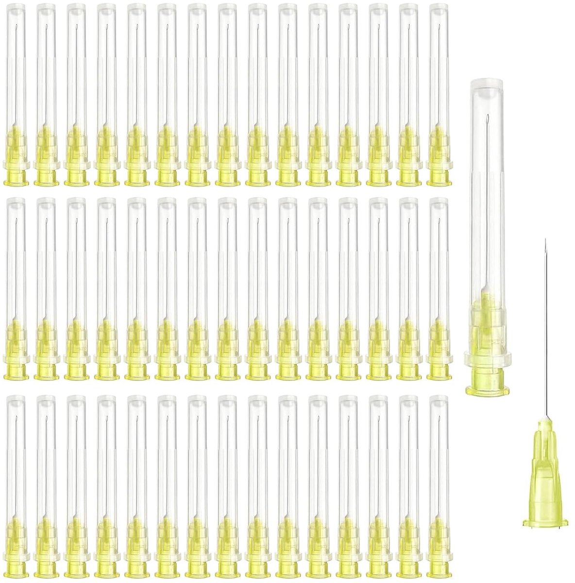 150 stuks 20 G (0,9 x 38 mm) roestvrijstalen afgiftetube voor vloeistoffen, afgiftetube voor navulvloeistoffen, industriële laboratoriumaccessoires voor navullen, vloeibare olie, lijm