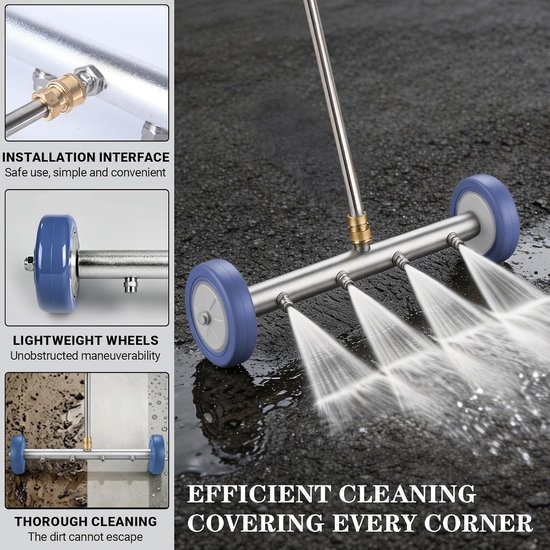 Ondervloerreiniger voor auto, vloerreiniger met 3 verlengbuizen en 1/4 inch snelaansluiting, 4000 psi, voor tuin, camper, trottoir, SUV, stijl i (stijl 2) — afbeelding 3