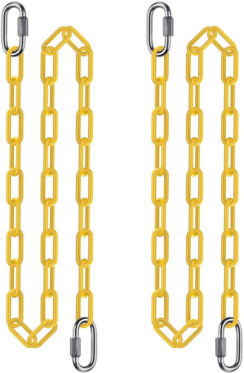 Omgoods - Set van 2 80 Inch Hangende Kettingen met Carabiners voor Schommel