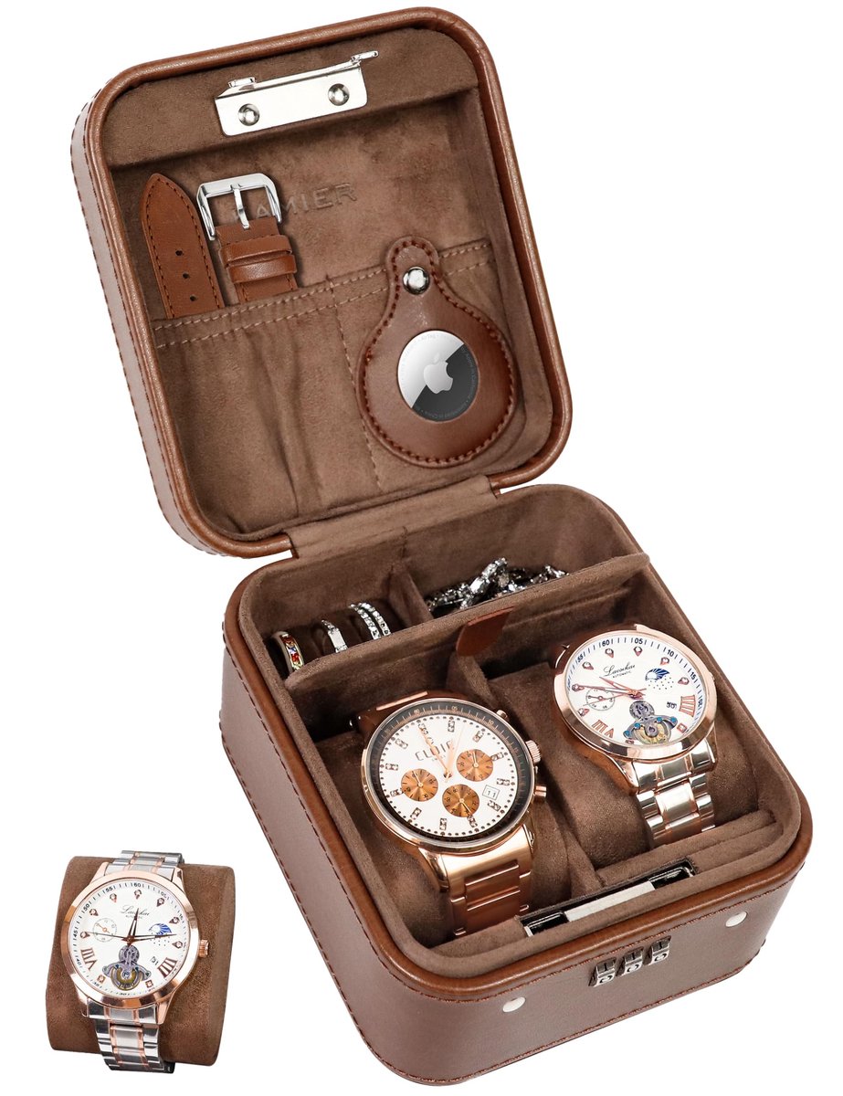 Omgoods - Reisdoos voor Horloges met Combinatieslot en Ruimte voor Sieraden