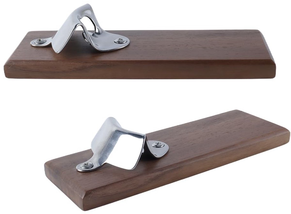 Omgoods - Wand Flesopener met Verzamel Tray - Perfect voor Bierliefhebbers