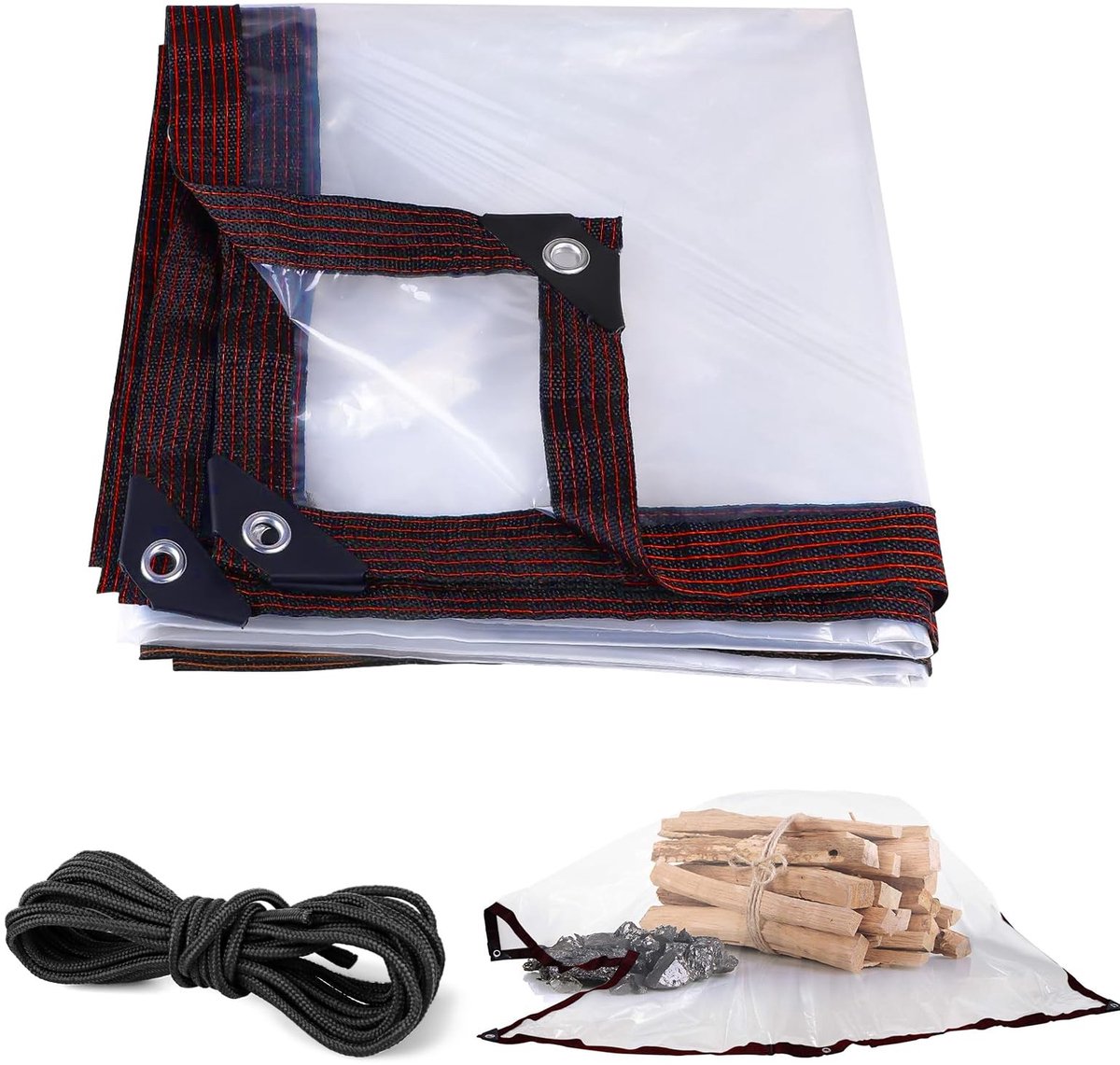 Omgoods - Transparante Zeil met Oogjes - 2 x 3 m - Waterdichte Bescherming voor Buiten