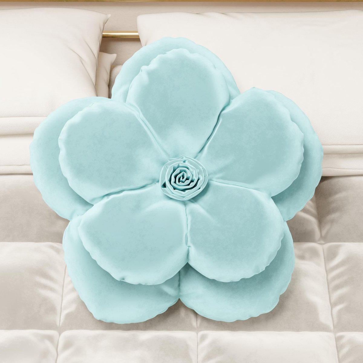 Omgoods - Luxe Velours Bloem Kussen met Vulling 50 cm