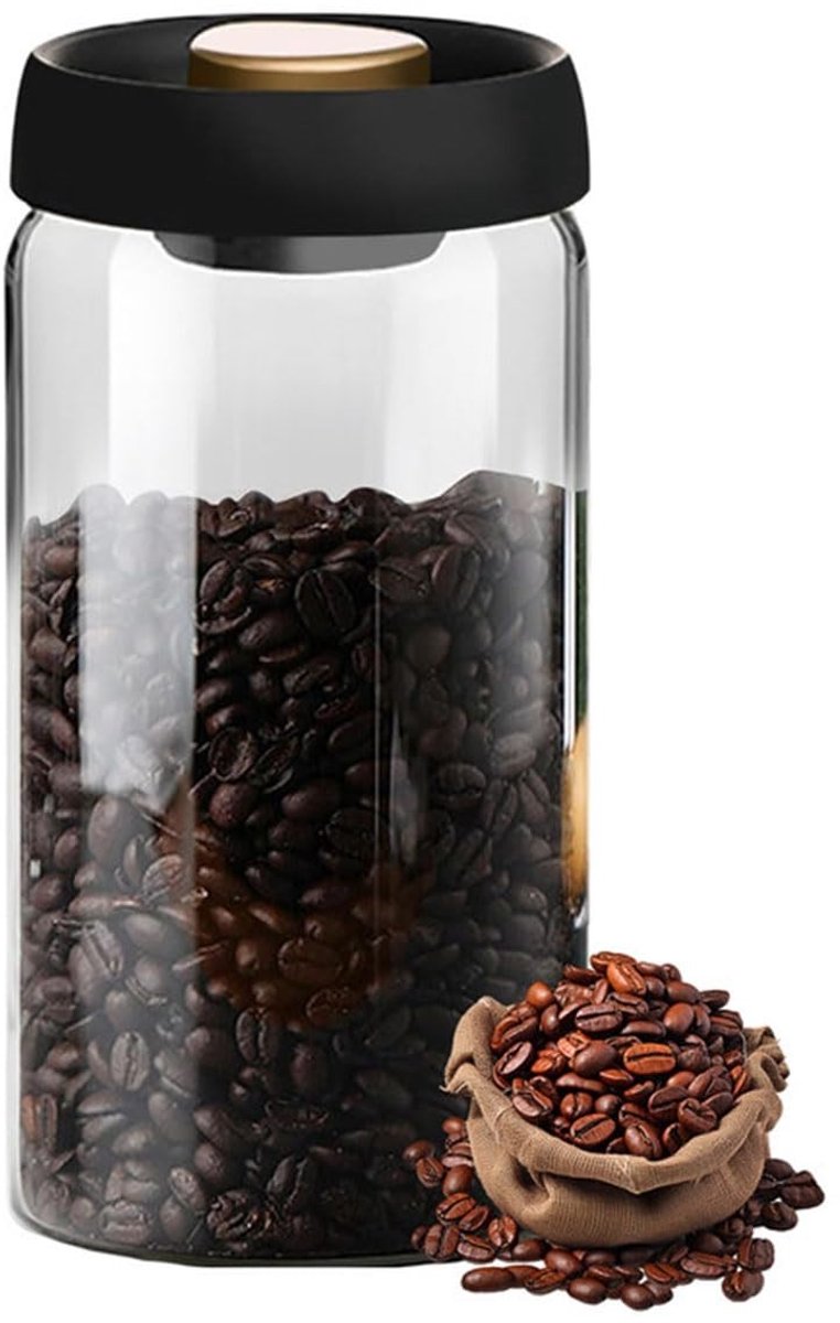 Omgoods - Vacuüm Coffee Can van Borosilicaatglas met 1800ml Capaciteit