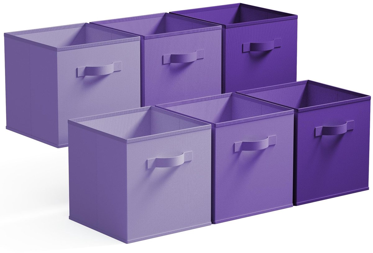 Omgoods - Set van 6 Opvouwbare Opbergdozen met Handvat