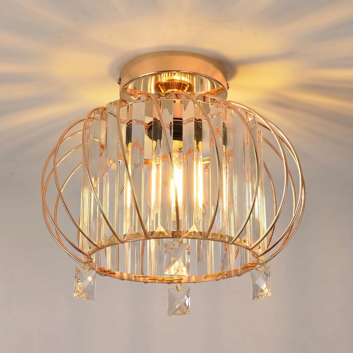 Omgoods - Gouden Lampenkap voor Verlichting in Woonkamer en Keuken