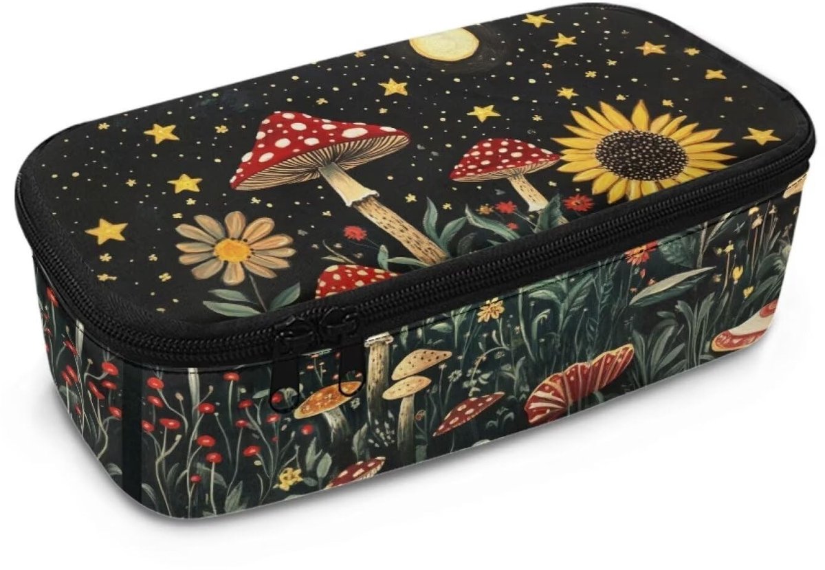 Omgoods - Vintage Pennenzak voor Kinderen met Handgrepen en Grote Capaciteit