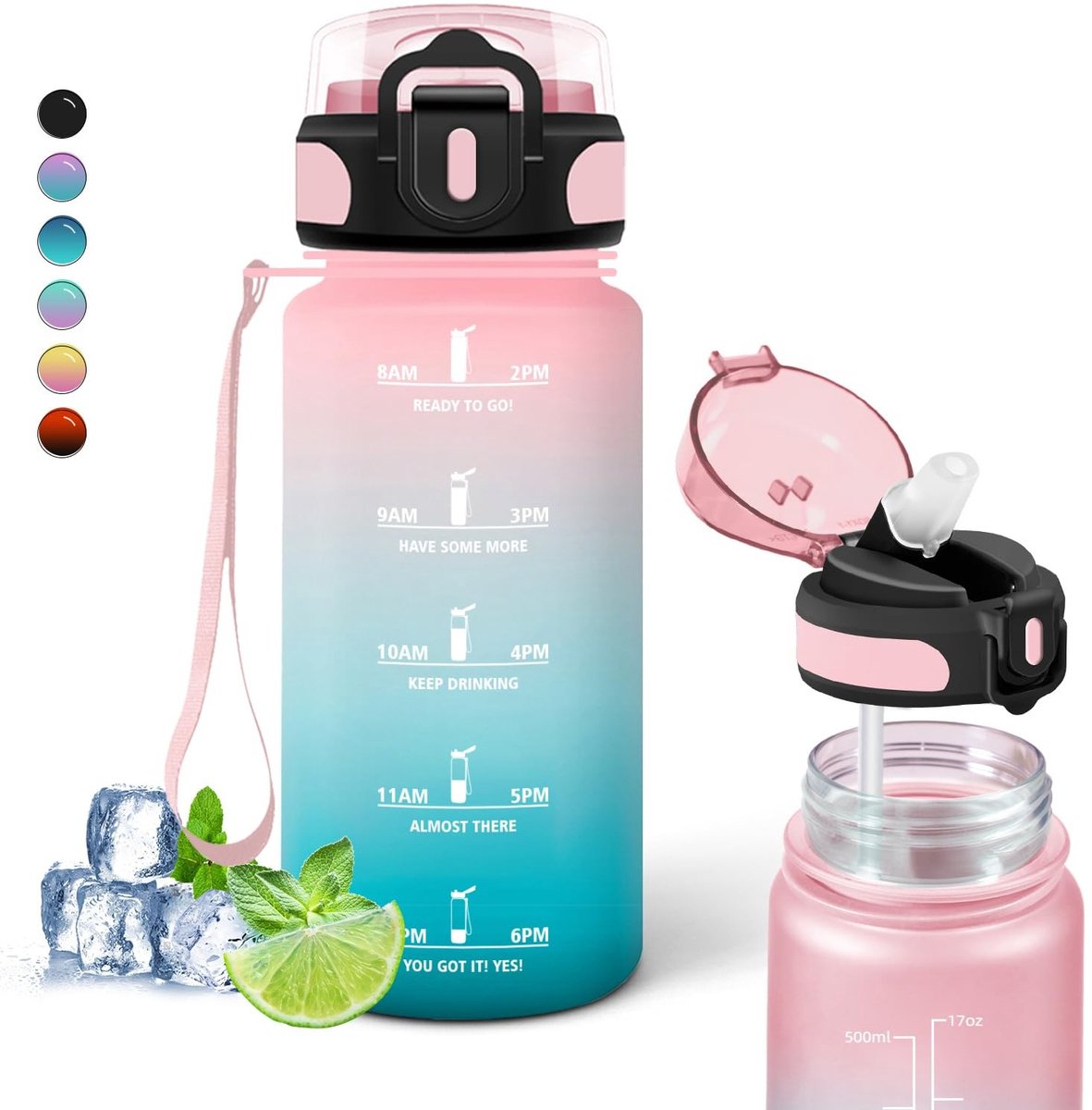 Omgoods - Kinderen Drinkfles 500 ml met Rietje
