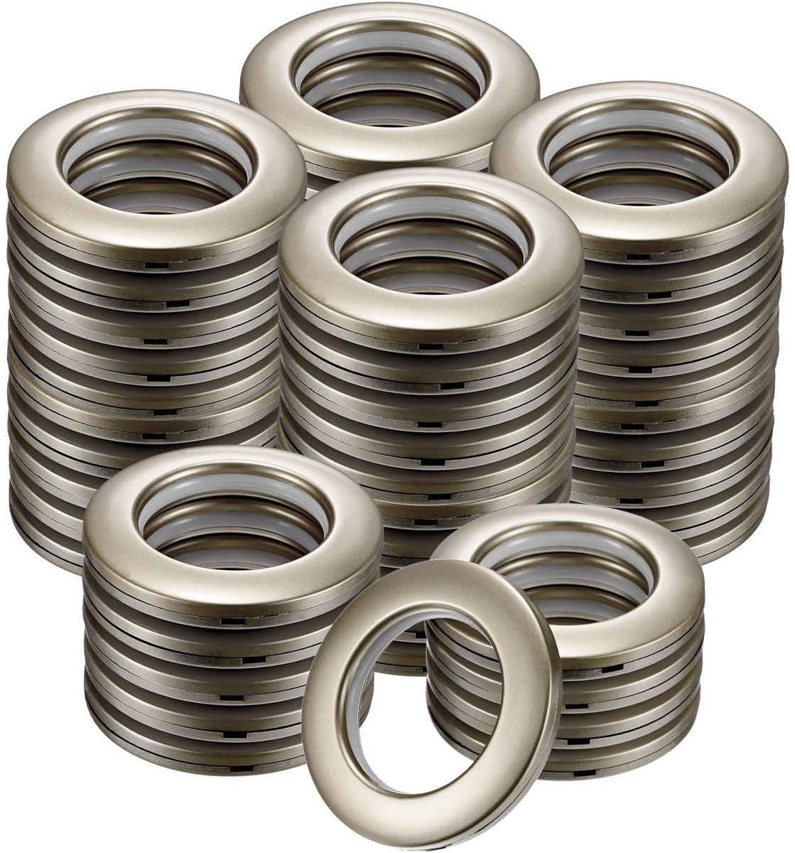 Omgoods - Set van 50 Kunststof Gordijnringen met Binnendiameter 40mm Koffie
