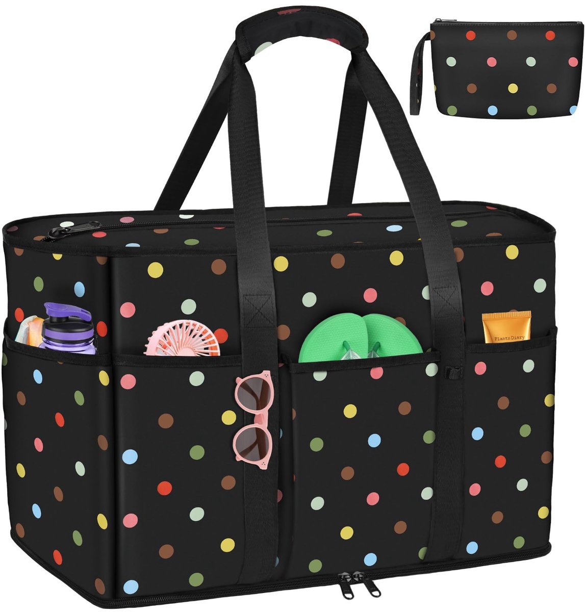 Omgoods- Strandtas XXL Familie - Waterdicht - Opvouwbaar - Met Ritssluiting - Ruimte voor 4-5 Handdoeken - Robuust Geheugenweefsel - Badtas