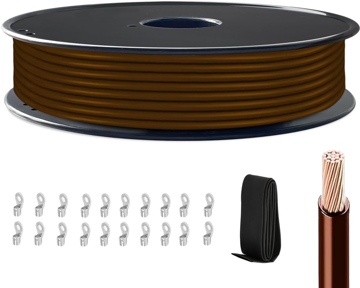 Omgoods - H07V-K Installatiekabel 2.5 mm², 50 m Bruin