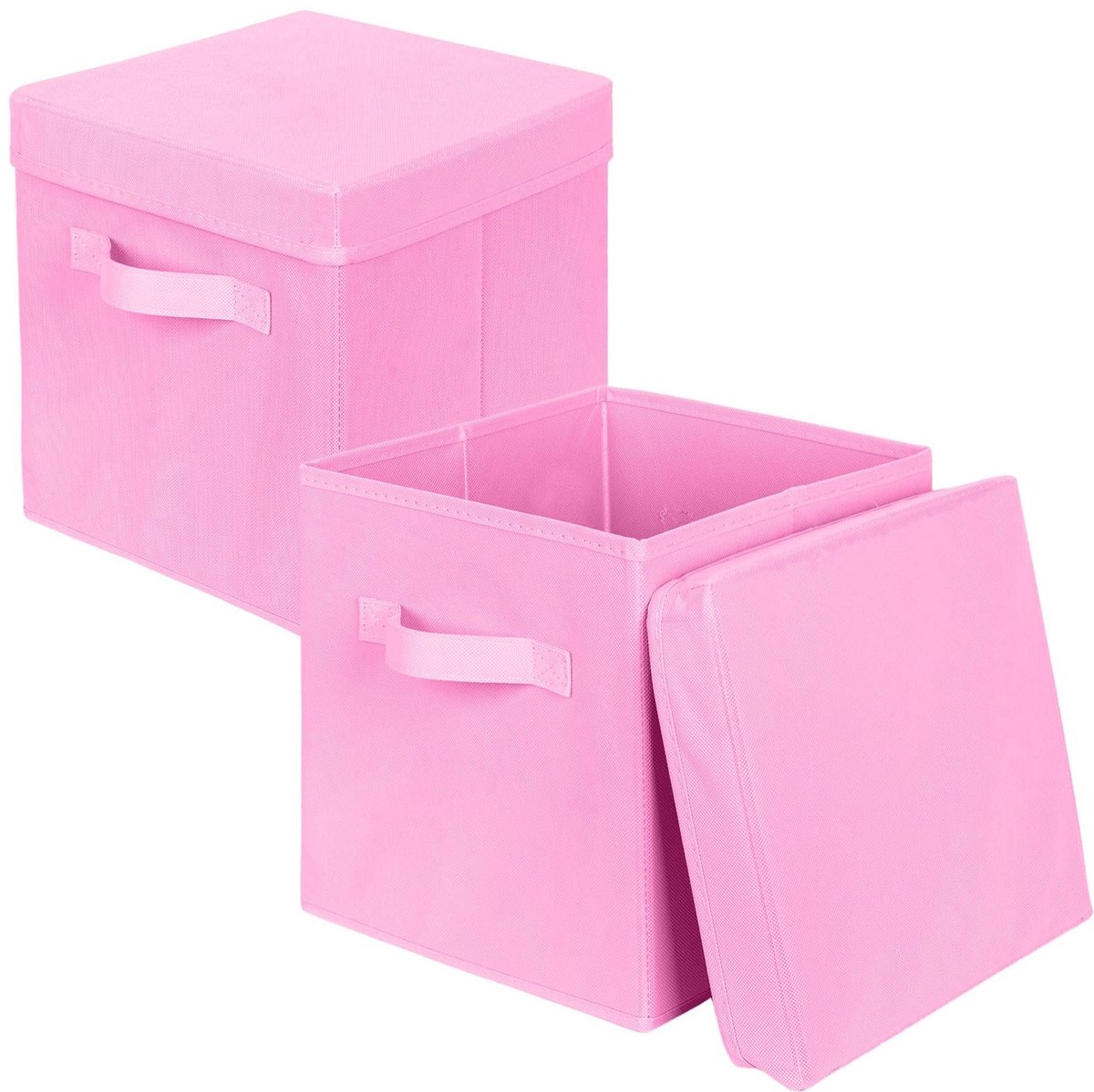 Omgoods - Set van 2 Vouwbare Opbergdozen met Deksel voor Kleding en Speelgoed