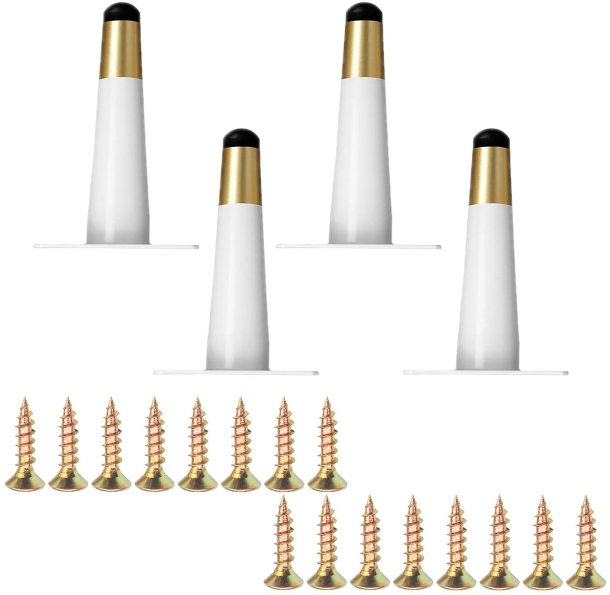 Omgoods - Set van 4 Gouden en Witte Meubelpoten van 10cm