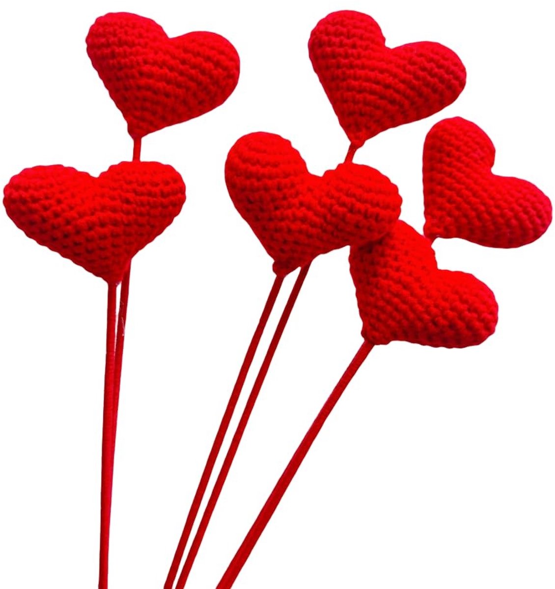 Omgoods - Gehaakte Hartbloem Bouquet - 16 Inch Decoratie
