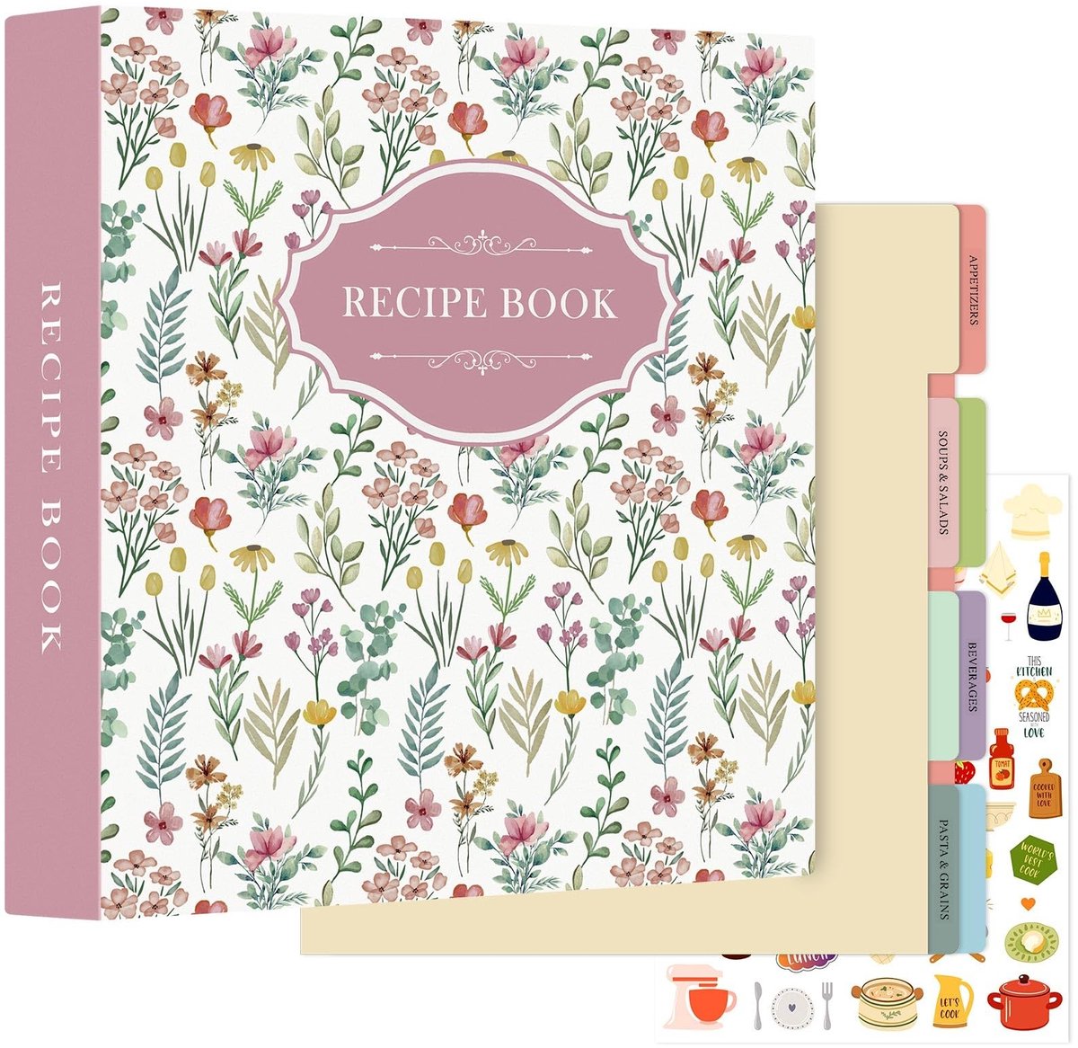 Omgoods- Receptenbinder 8,5 x 11 - Blanco Organizer - Kookboek met 60 Plastic Hoezen - 116 Recepten - Scheidingsbladen - Duurzaam en Waterdicht - Receptenboek
